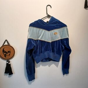 Blue Velour Nike Heritage Sportswear Sweater